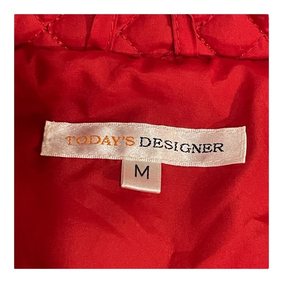Today’s Designer Red Quilted Women's Puffer Jacket Size M - Picture 9 of 14